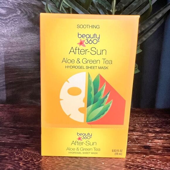 BEAUTY 360 - (6) After Sun Aloe & Green Tea Hydrogel Sheet Mask. 6 per box. New! - Picture 1 of 7